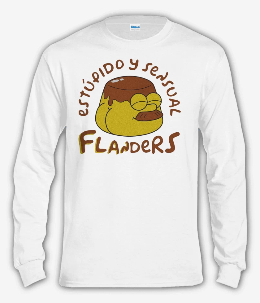 Polera manga larga Blanco de Estúpido y Sensal Flanders