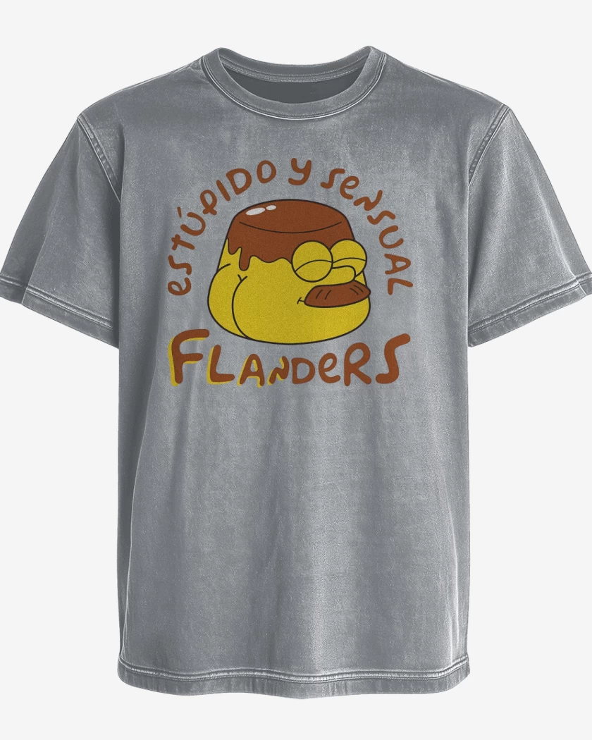 Polera desgastada Estúpido y Sensal Flanders