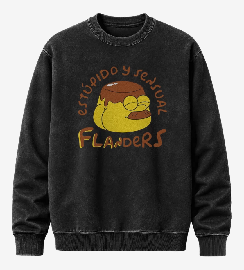 Poleron Polo Acid Wash Negro de Estúpido y Sensal Flanders