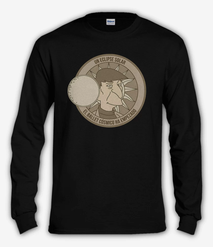 Polera manga larga Negro de Eclipse Solar