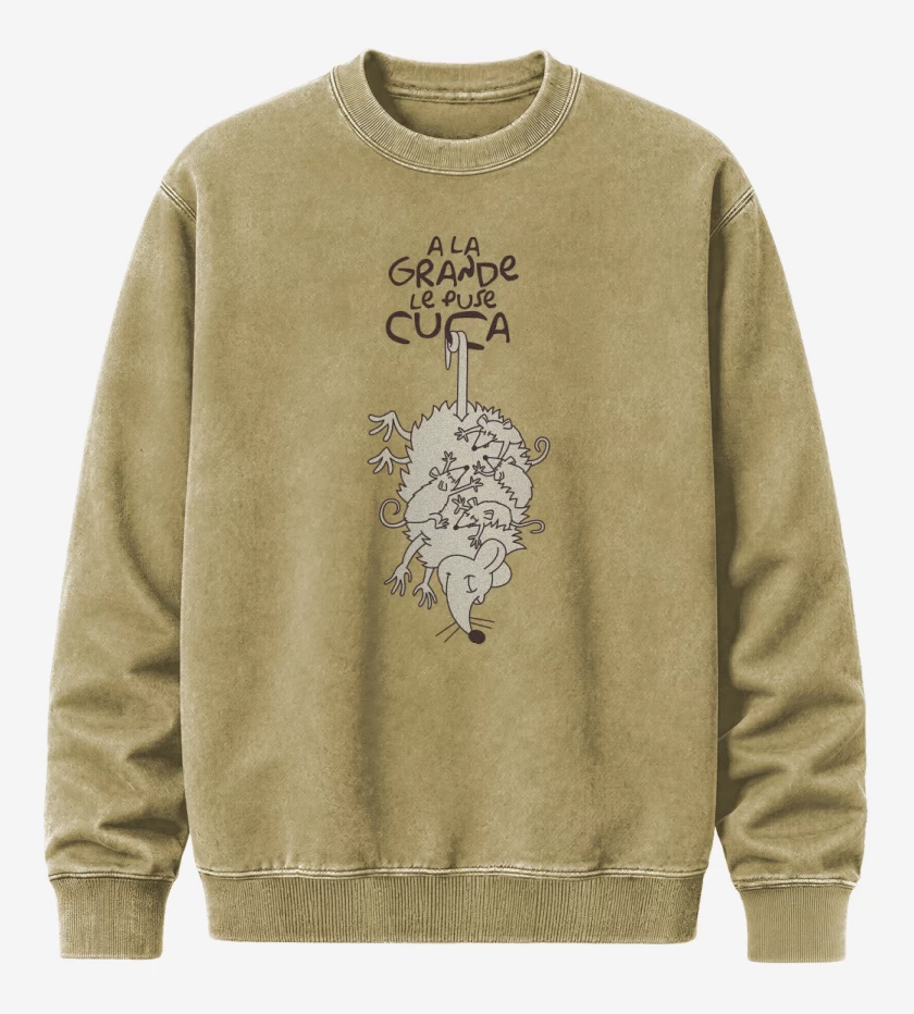 Poleron Polo Acid Wash Beige de Cuca