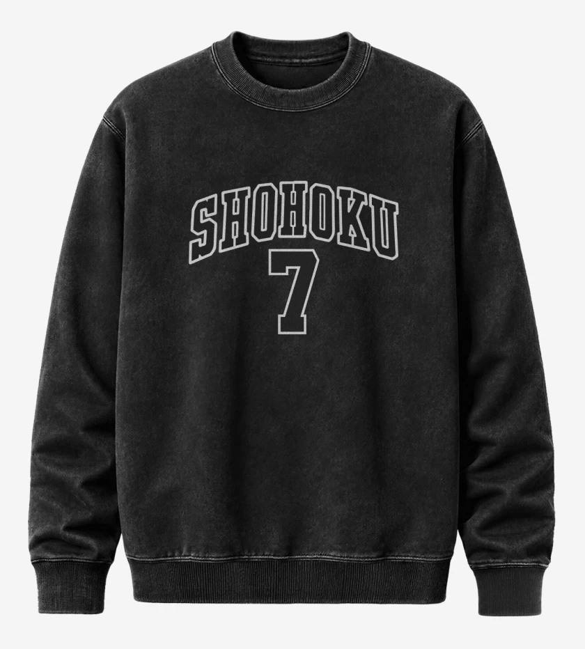 Poleron Polo Acid Wash Negro de Shohoku 7