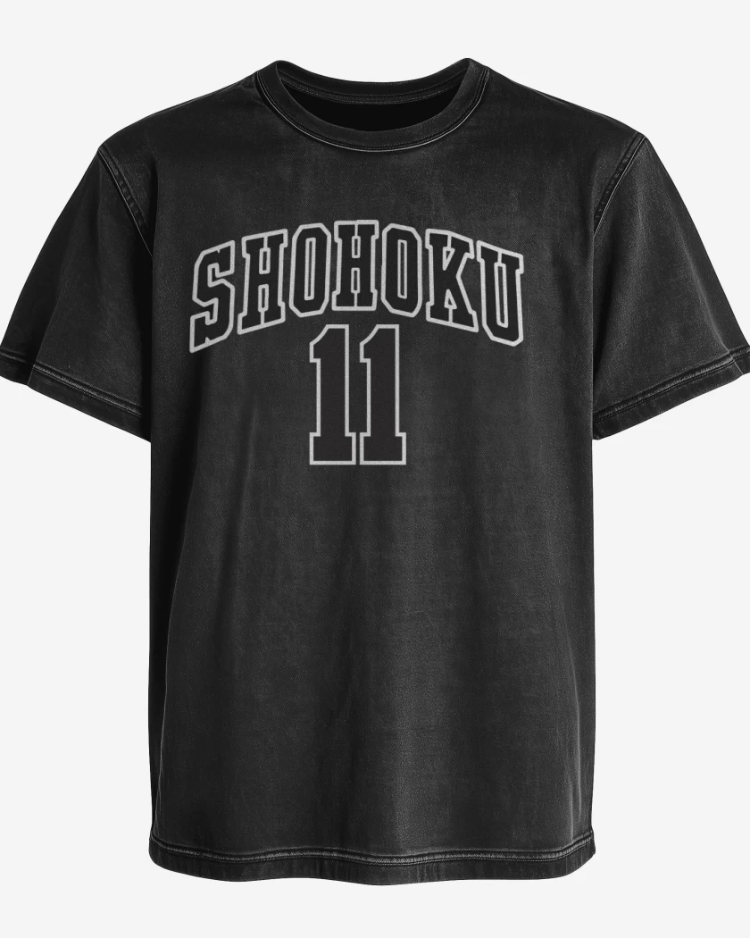 Polera desgastada Negro de Shohoku 11