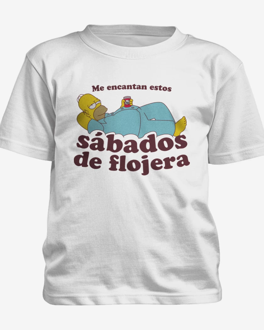 Polera de niño Blanco de Sábados de Flojera
