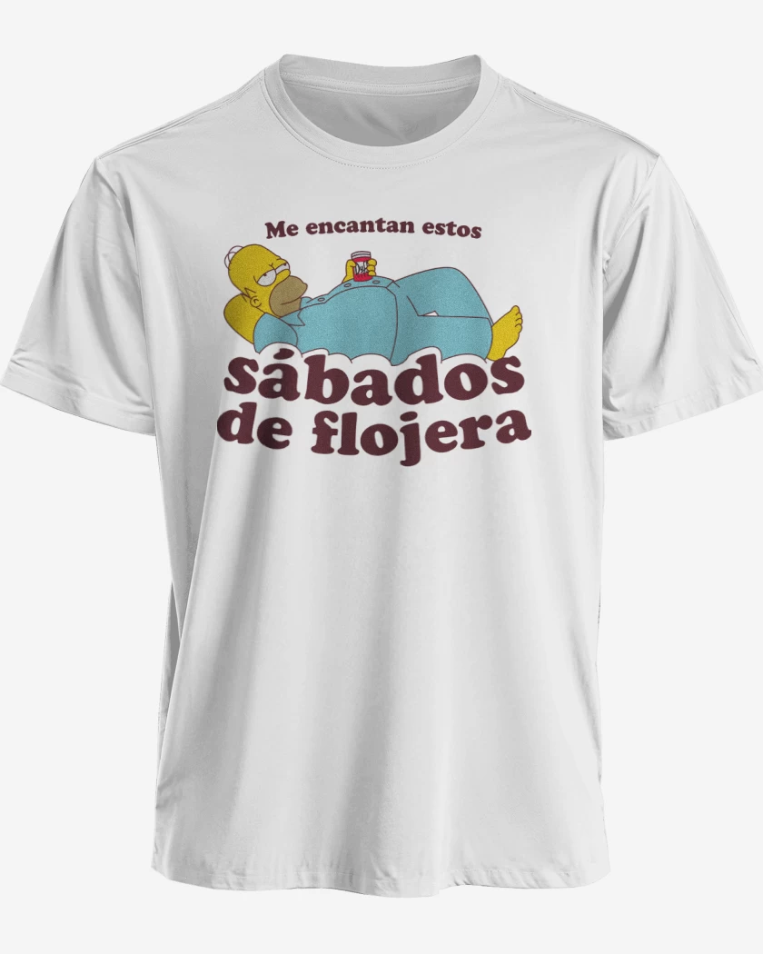 Polera premium Blanco de Sábados de Flojera