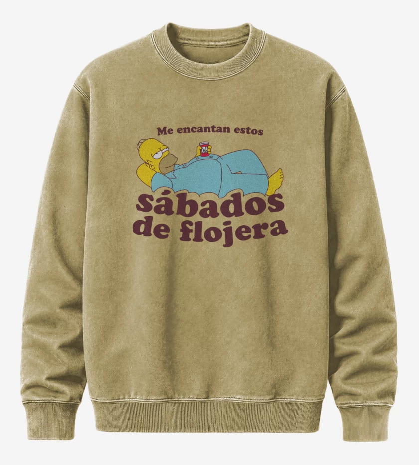 Poleron Polo Acid Wash Beige de Sábados de Flojera