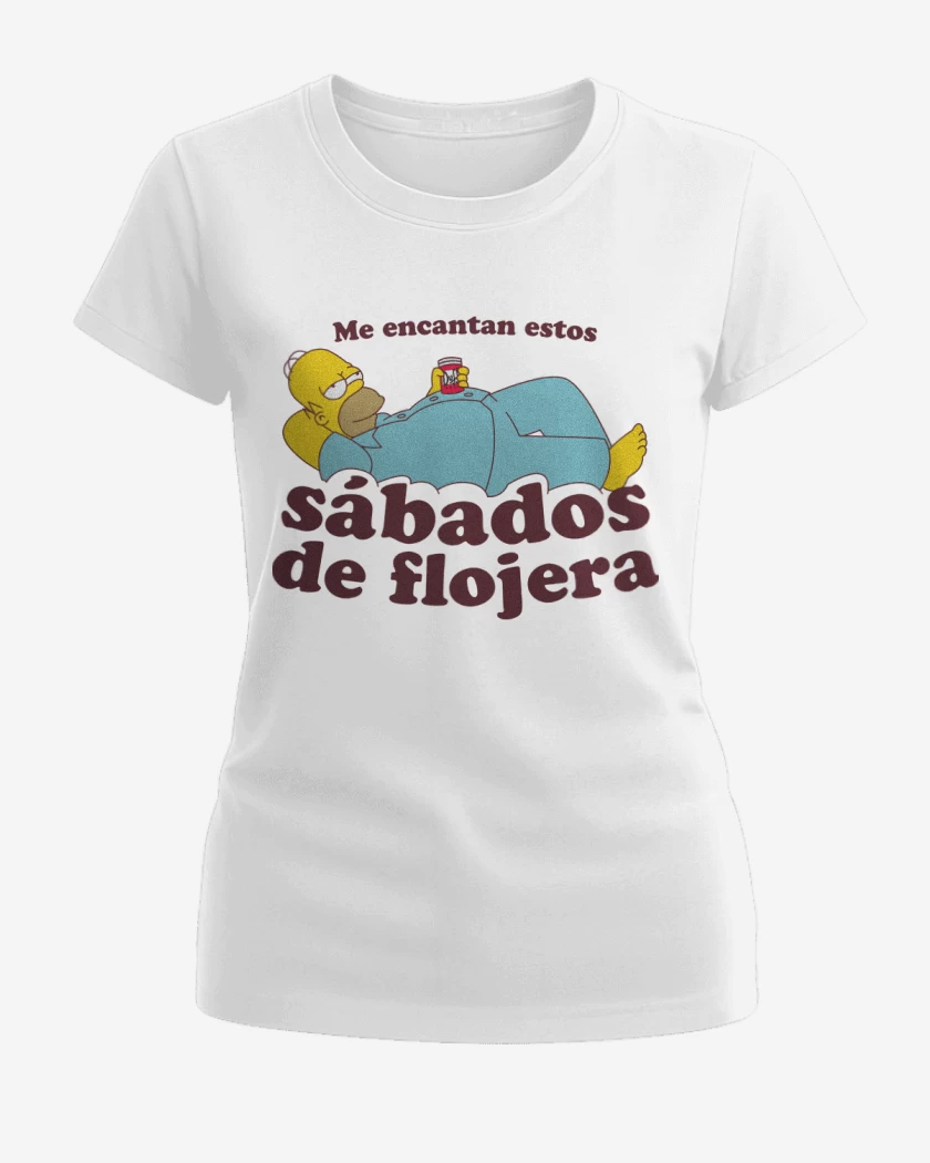 Polera de Mujer Blanco de Sábados de Flojera