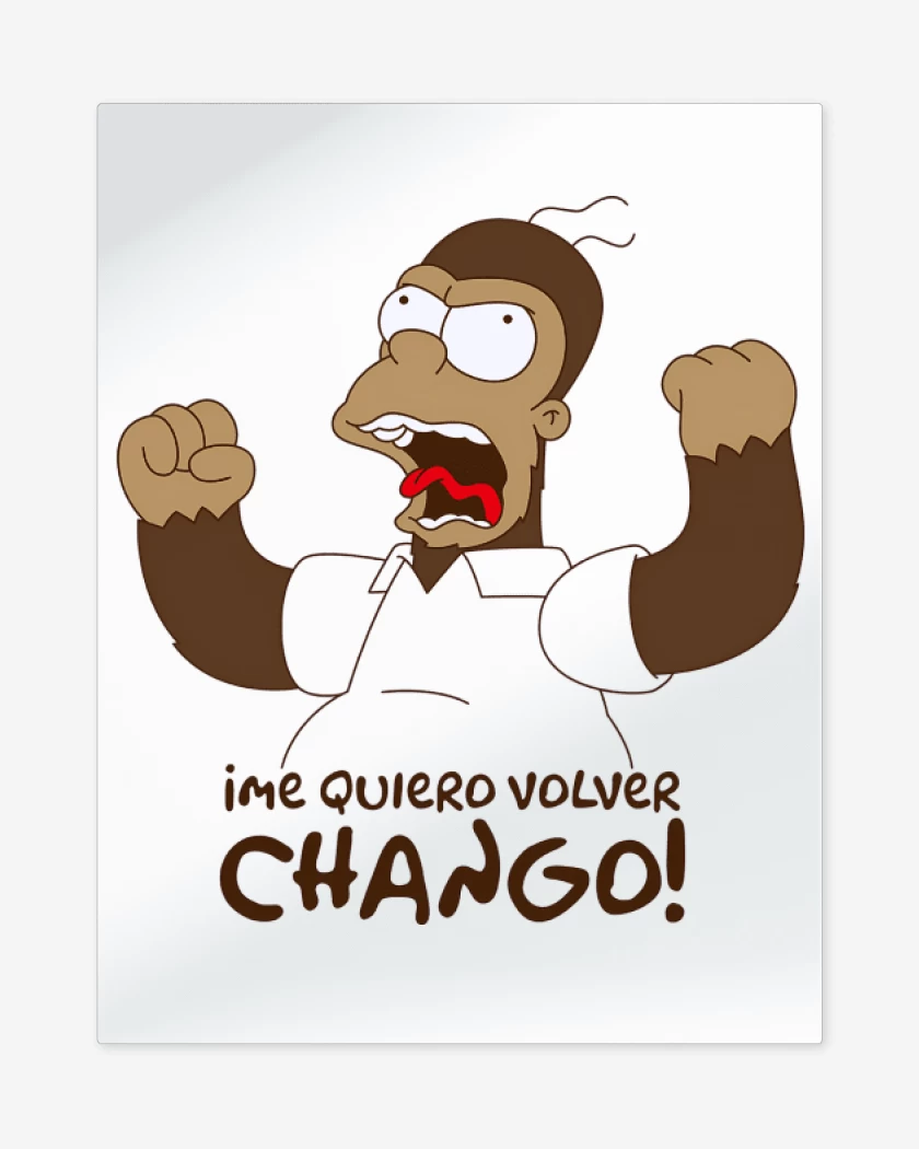 Print metalico Blanco de Me Quiero Volver Chango