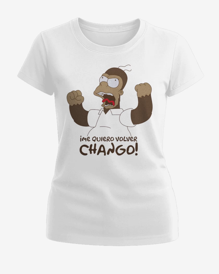Polera de Mujer Blanco de Me Quiero Volver Chango