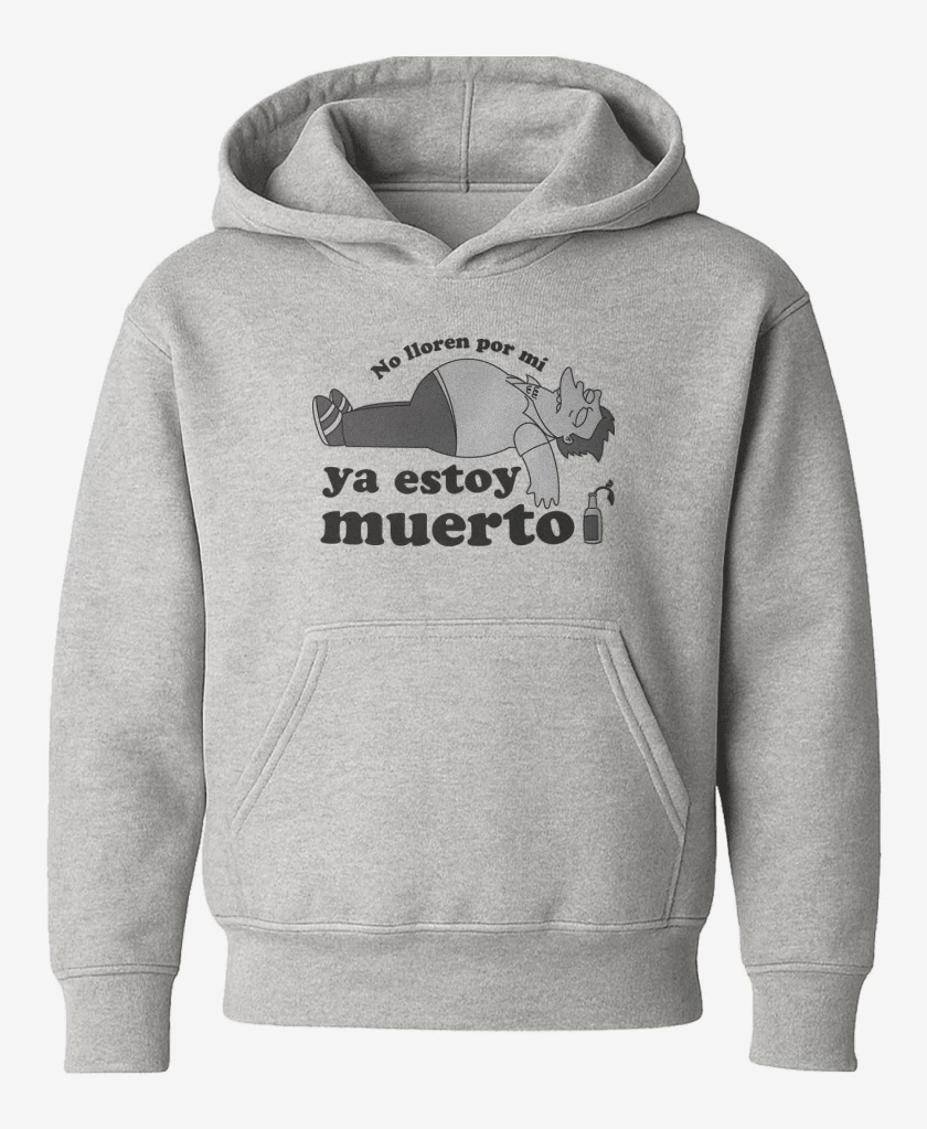 Poleron de niño Gris Melange de Ya Estoy Muerto