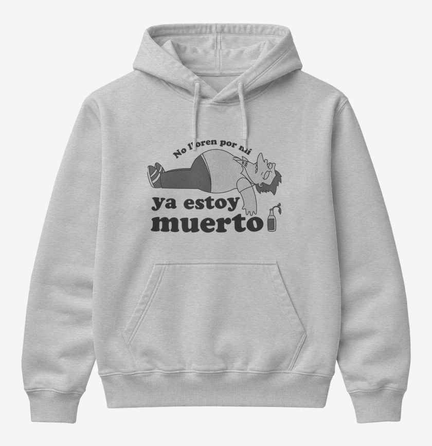 Poleron Canguro básico Gris Melange de Ya Estoy Muerto