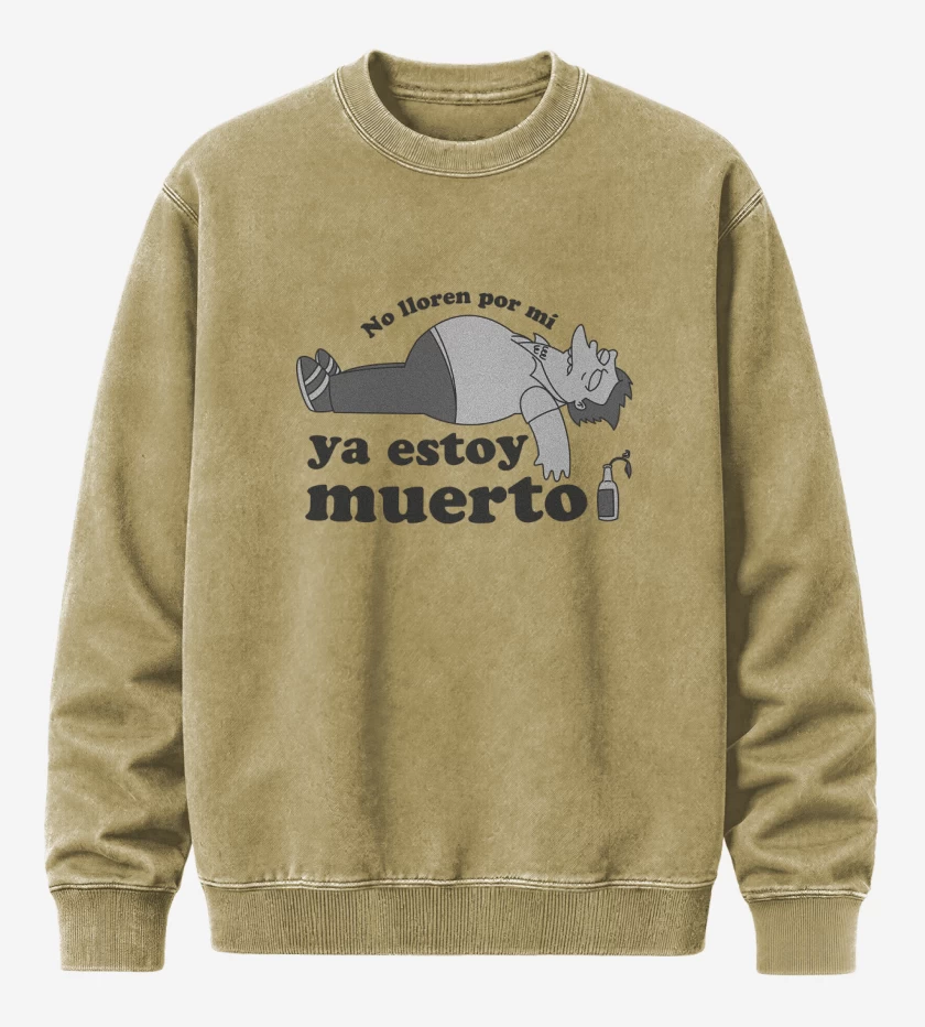 Poleron Polo Acid Wash Beige de Ya Estoy Muerto