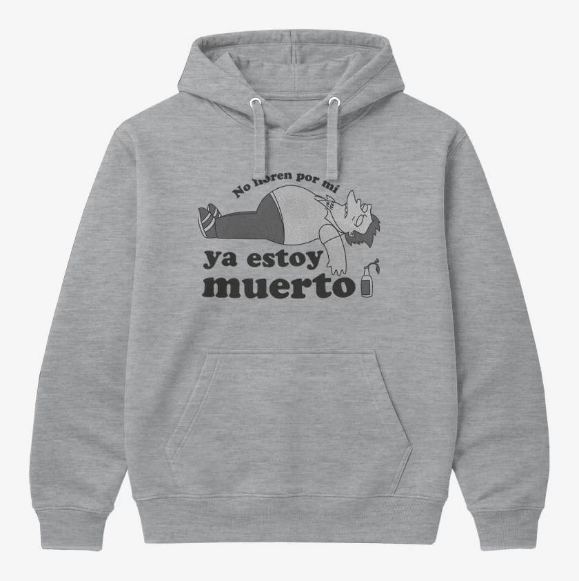 Polerón Canguro Gris Melange de Ya Estoy Muerto