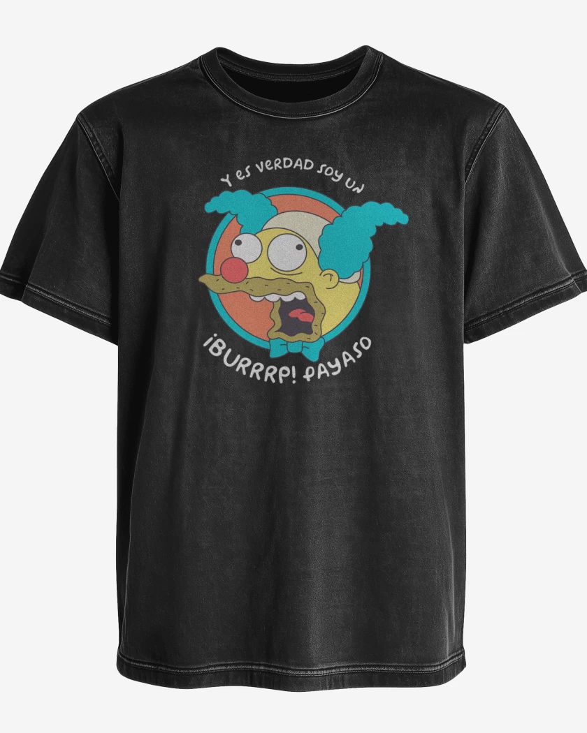 Polera desgastada Negro de Soy un Payaso