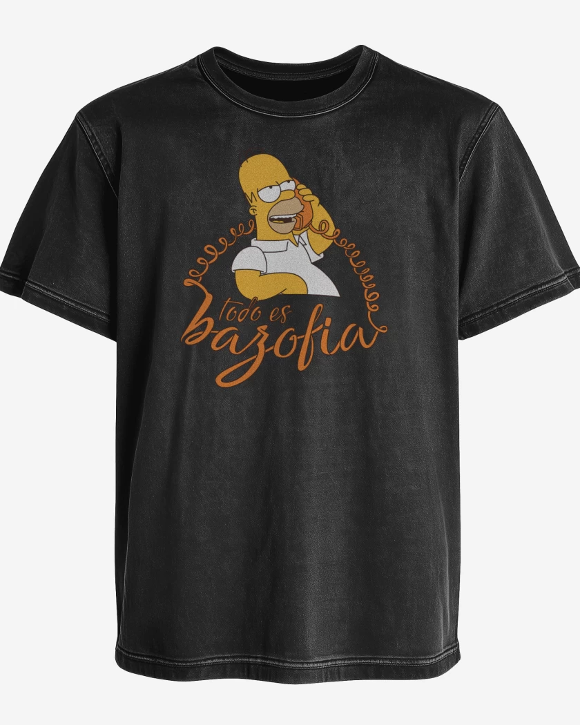 Polera desgastada Negro de Todo es Bazofia