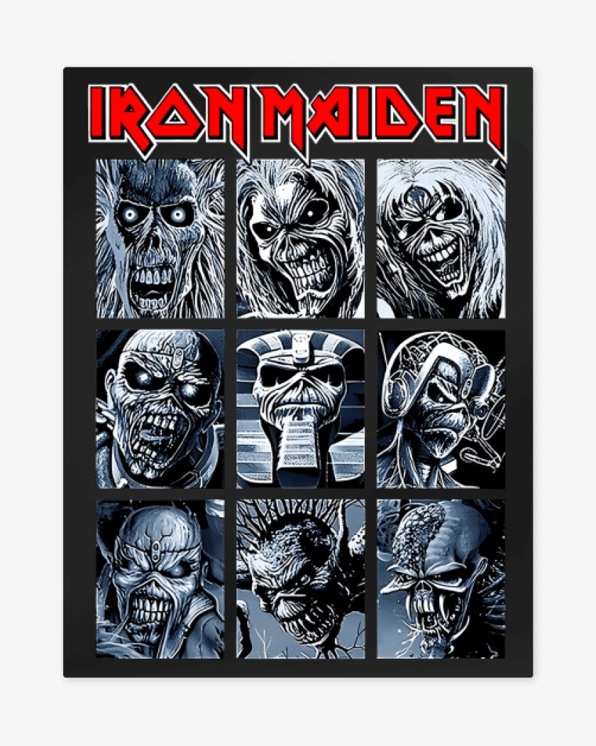 Print metalico Negro de Iron Maiden Eddies
