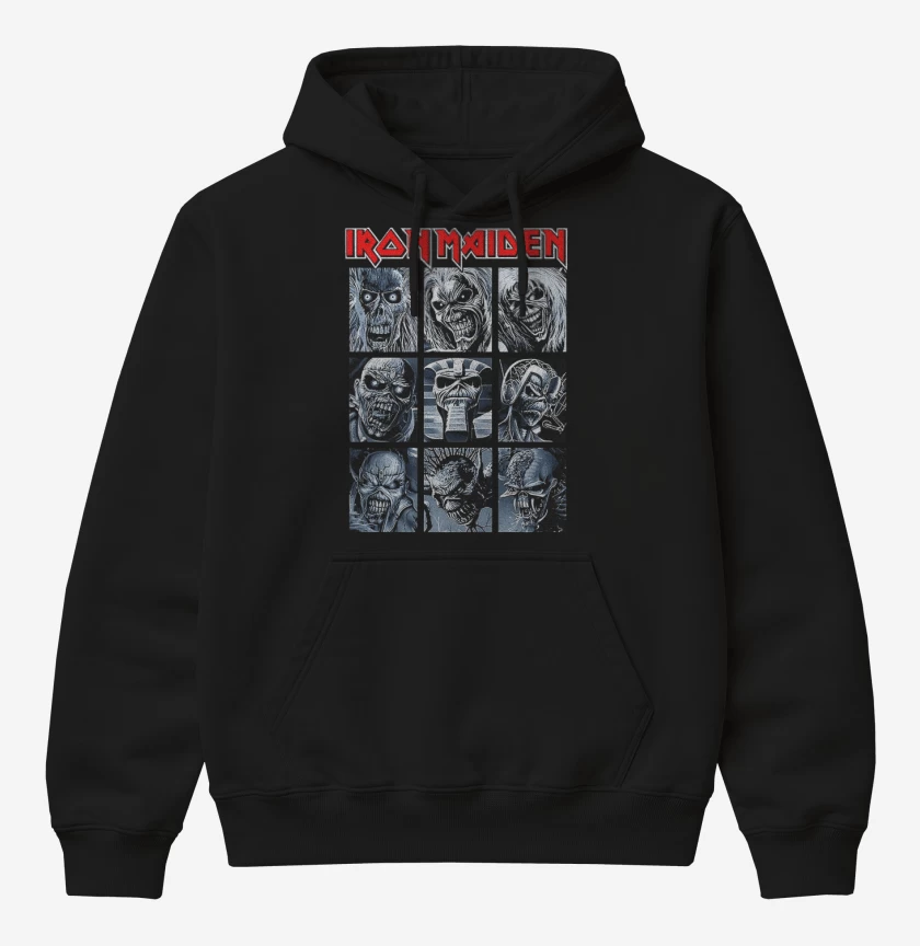Poleron Canguro básico Negro de Iron Maiden Eddies
