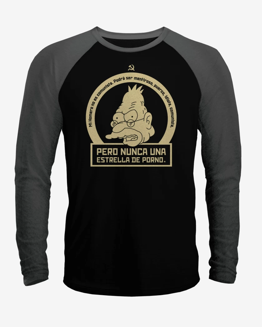 Polera Raglan Negro / Negro Heather de Mi Homero