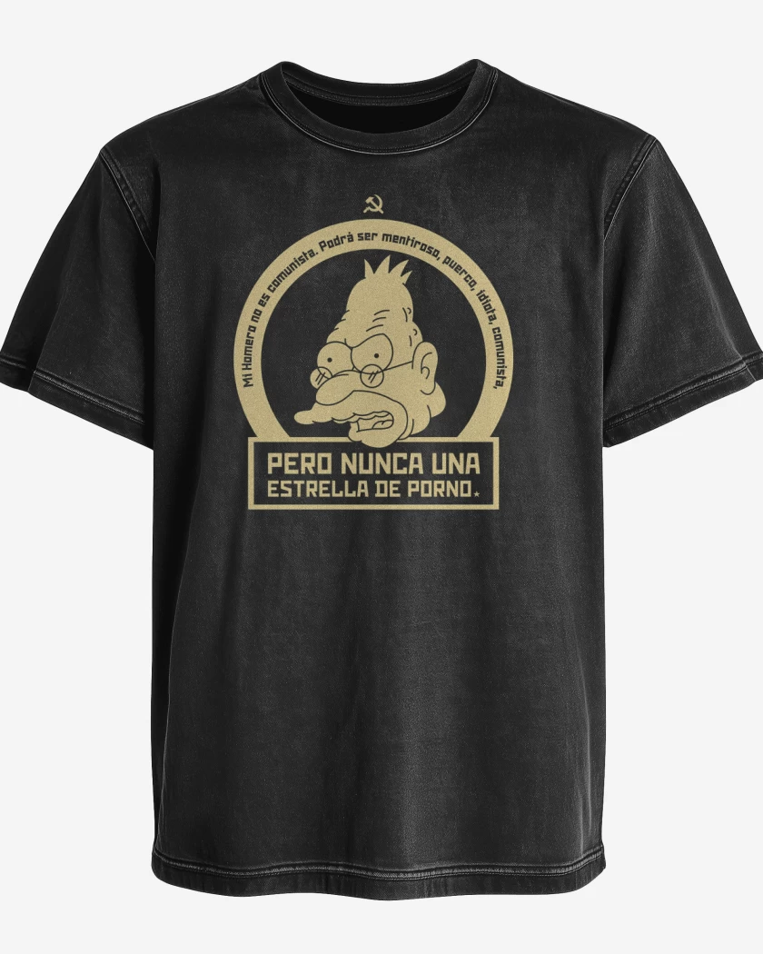 Polera desgastada Negro de Mi Homero