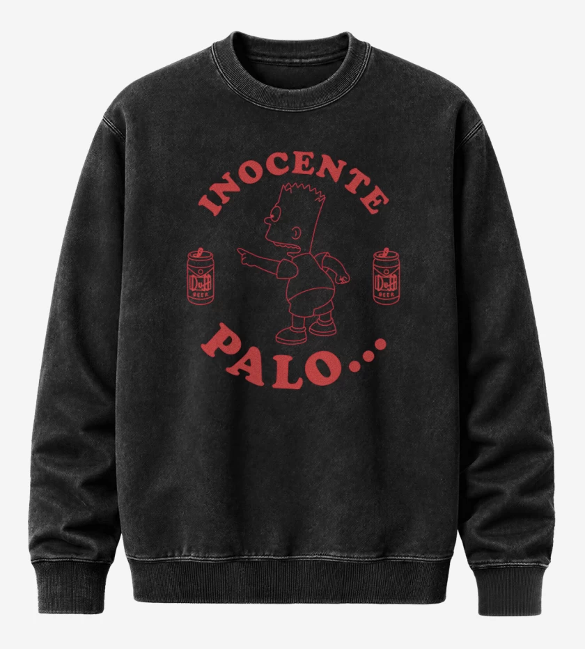 Poleron Polo Acid Wash Negro de Inocente Palo...