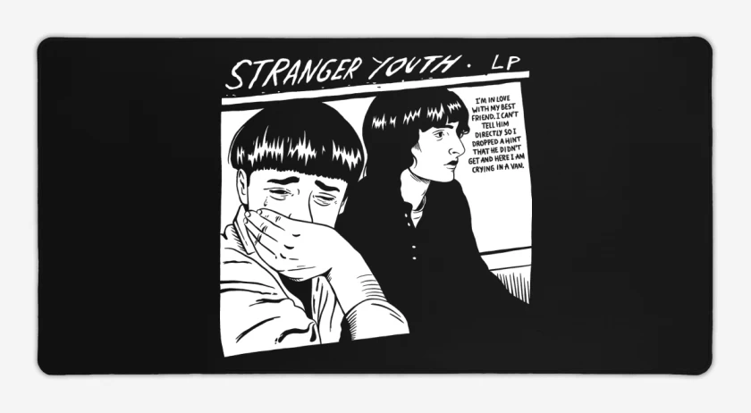Mouse pad Gamer Negro de Stranger Youth