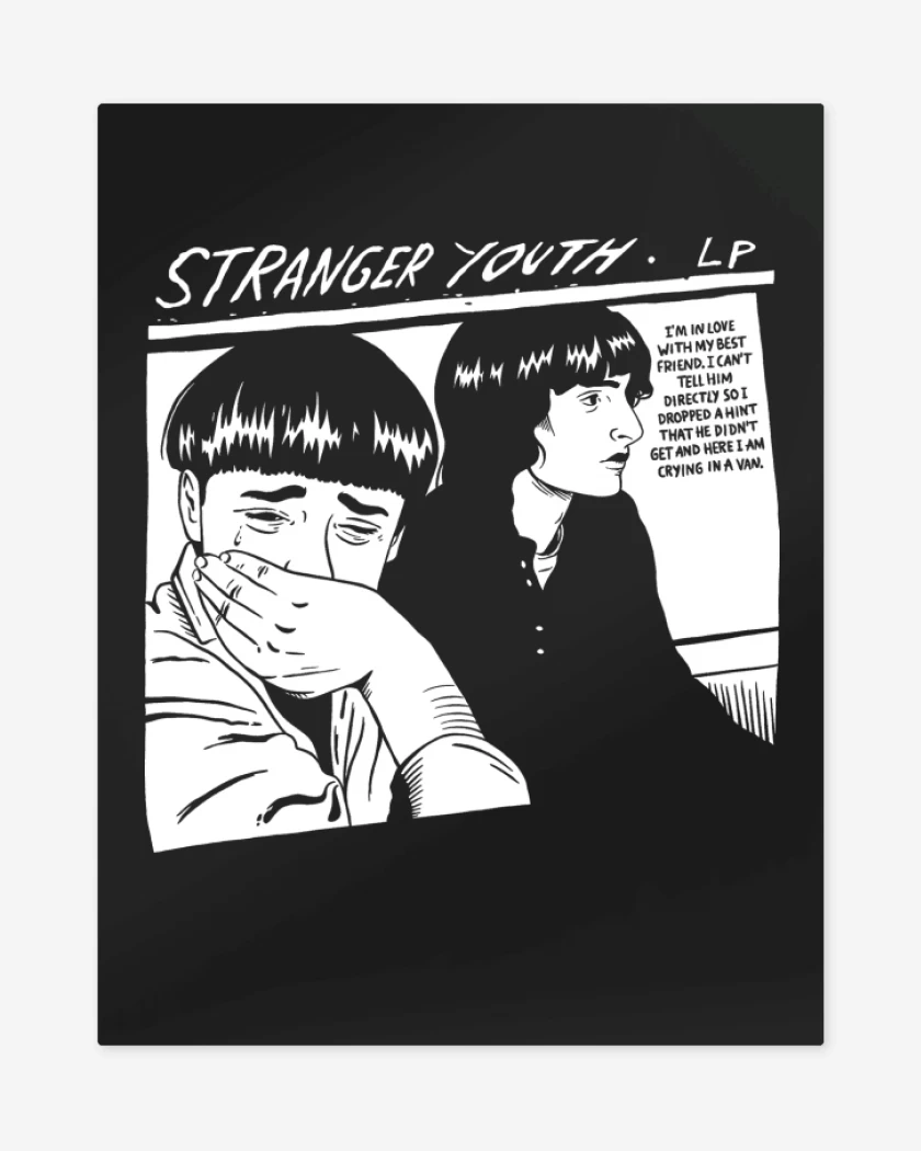 Print metalico Negro de Stranger Youth