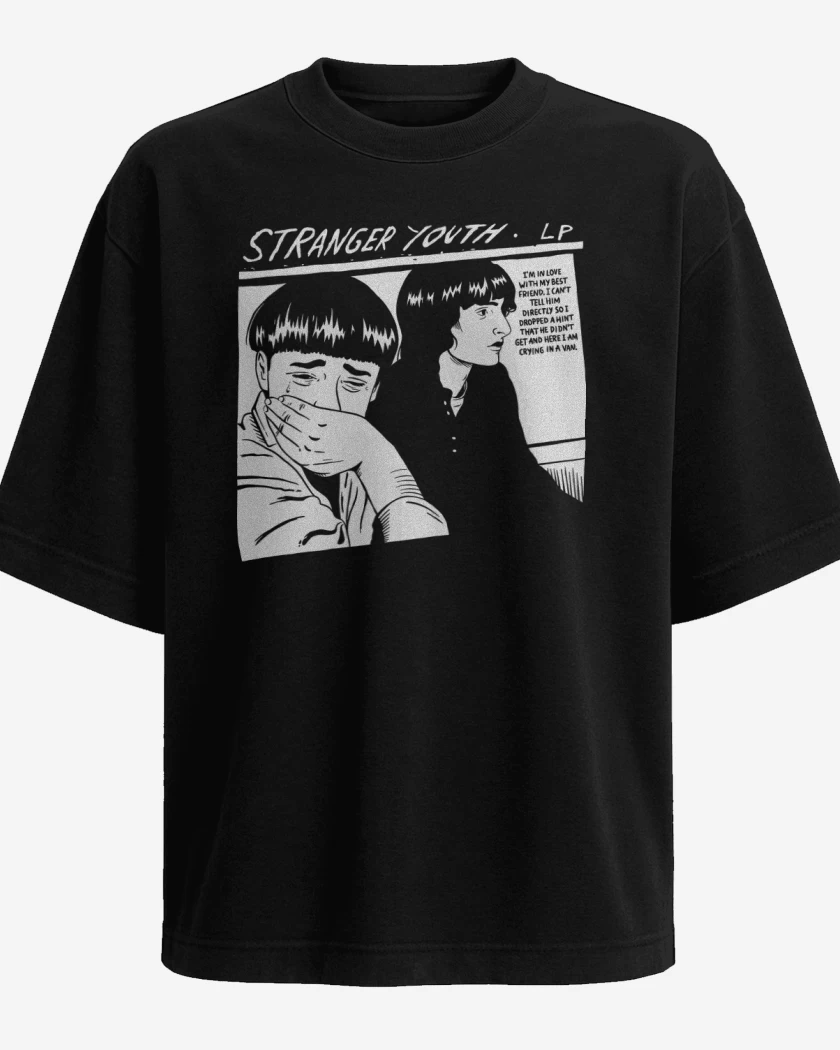 Polera Oversize Negro de Stranger Youth
