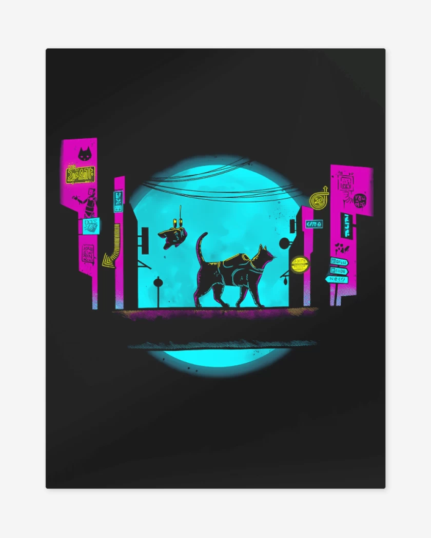 Print metalico Negro de Cyber Cat