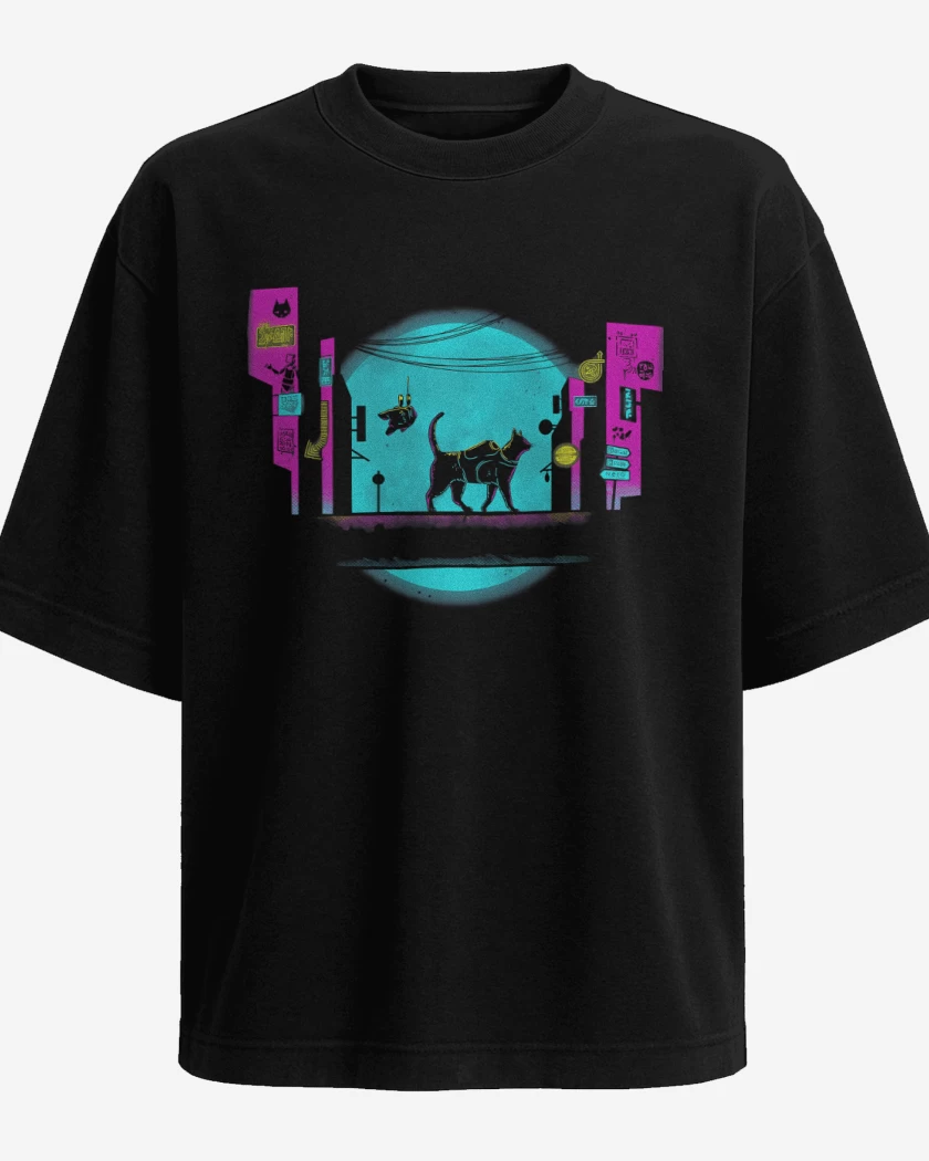 Polera Oversize Cyber Cat