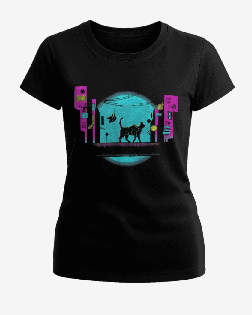 Polera de Mujer Negro de Cyber Cat