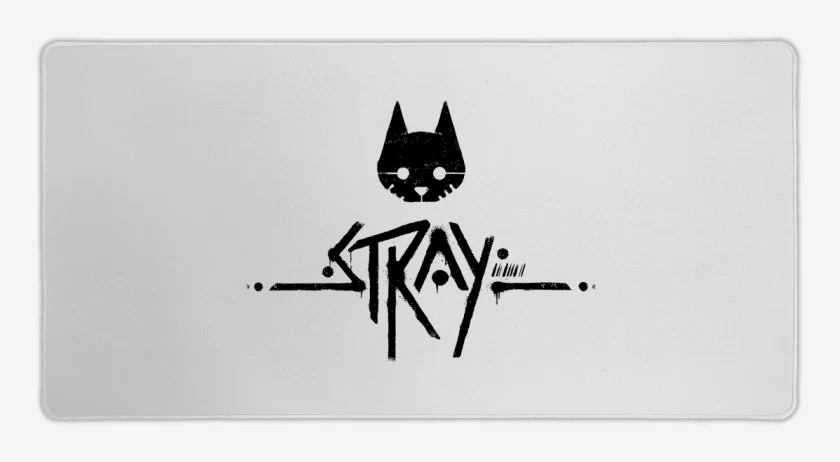 Mouse pad Gamer Blanco de Stray Logo B