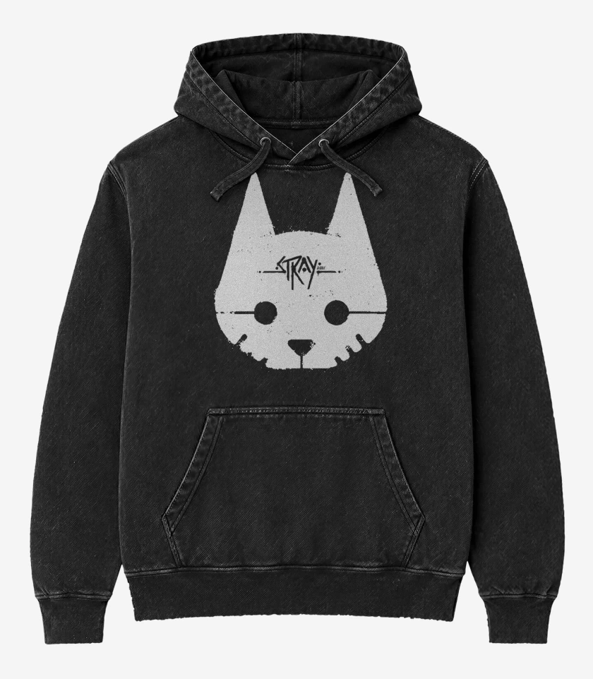 Poleron Canguro Acid Wash Negro de Stray Cat W
