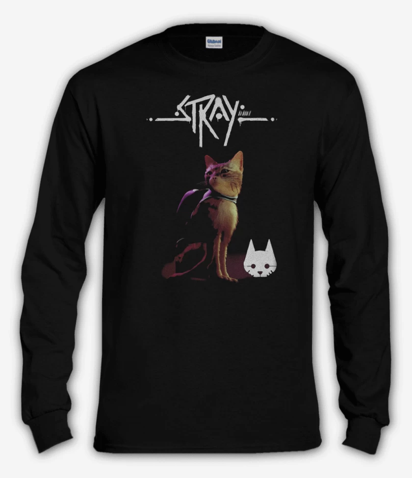 Polera manga larga Negro de Gatito Stray