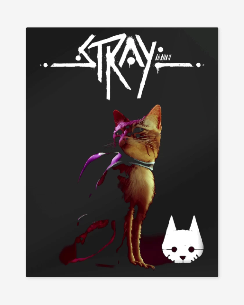 Print metalico Negro de Gatito Stray