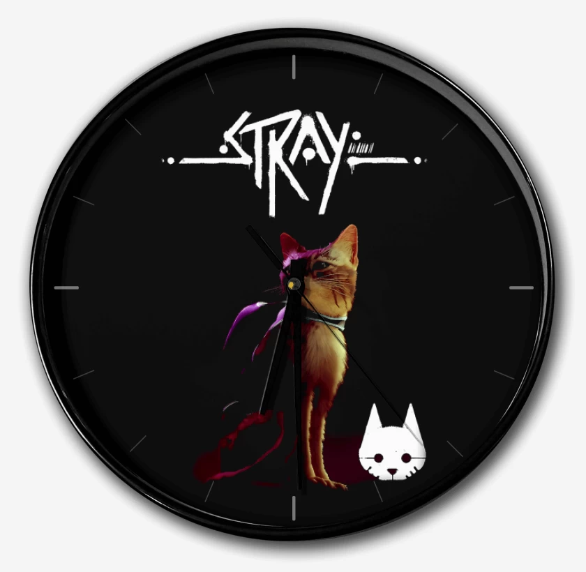 Reloj Negro de Gatito Stray