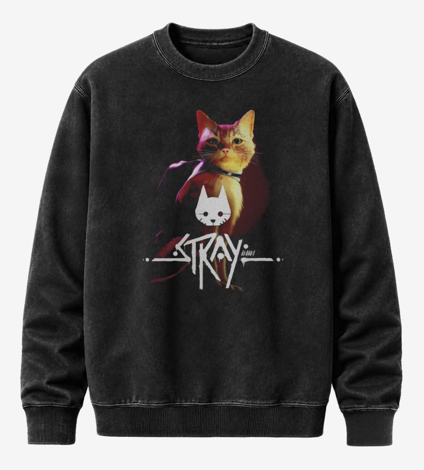 Poleron Polo Acid Wash Negro de Stray