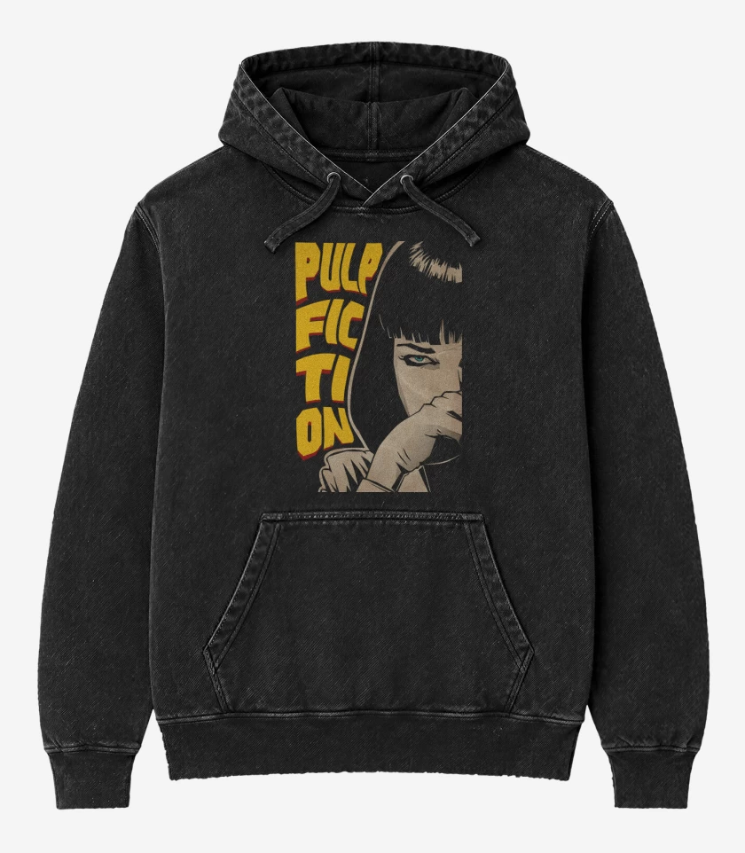 Poleron Canguro Acid Wash Negro de Mia Wallace