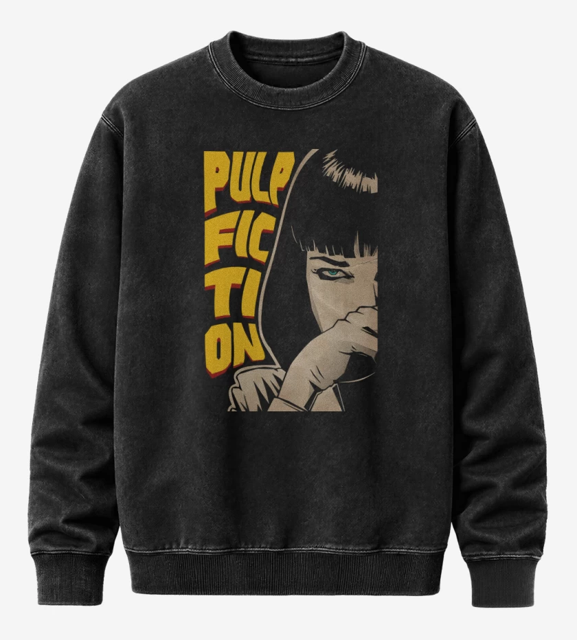 Poleron Polo Acid Wash Negro de Mia Wallace