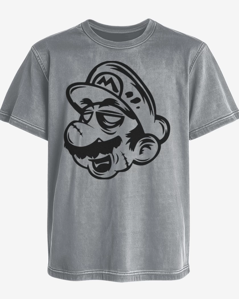 Polera desgastada Gris Melange de Super biote Zombie