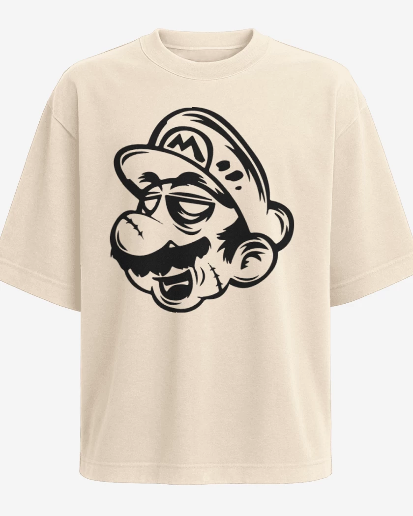 Polera Oversize Beige de Super biote Zombie