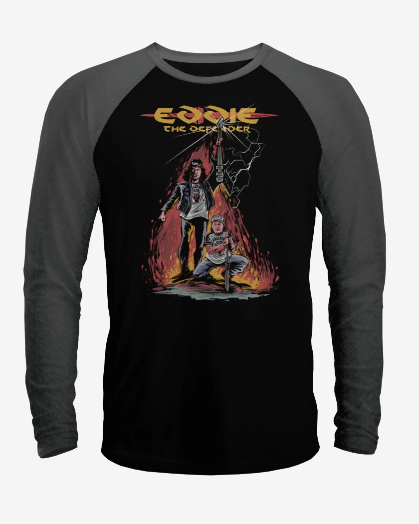 Polera Raglan Negro / Negro Heather de Eddie The Defender