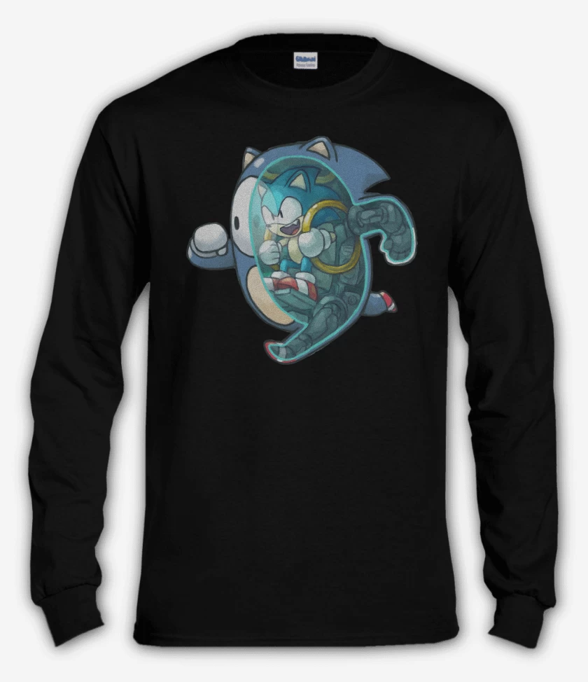 Polera manga larga Negro de Fall Sonic