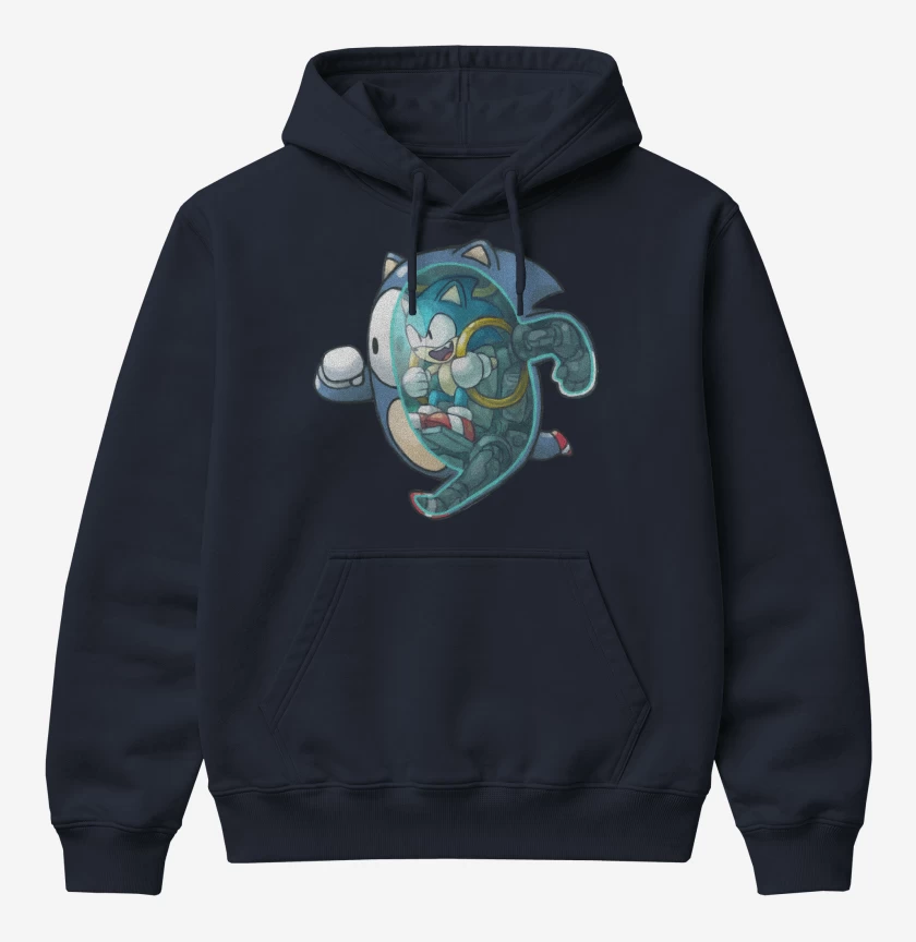 Poleron Canguro básico Azul Marino de Fall Sonic