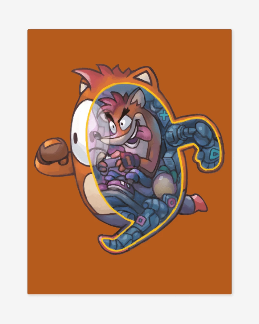 Print metalico Naranjo de Fall Crash