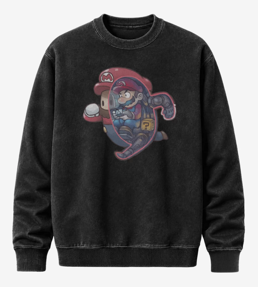 Poleron Polo Acid Wash Negro de Fall Bigote