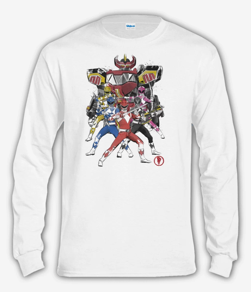 Polera manga larga Blanco de Power Rangers 2