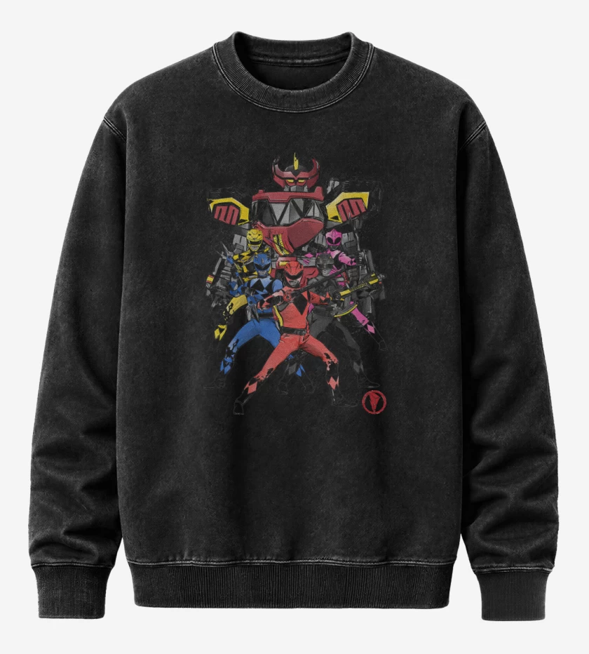 Poleron Polo Acid Wash Negro de Power Rangers 2