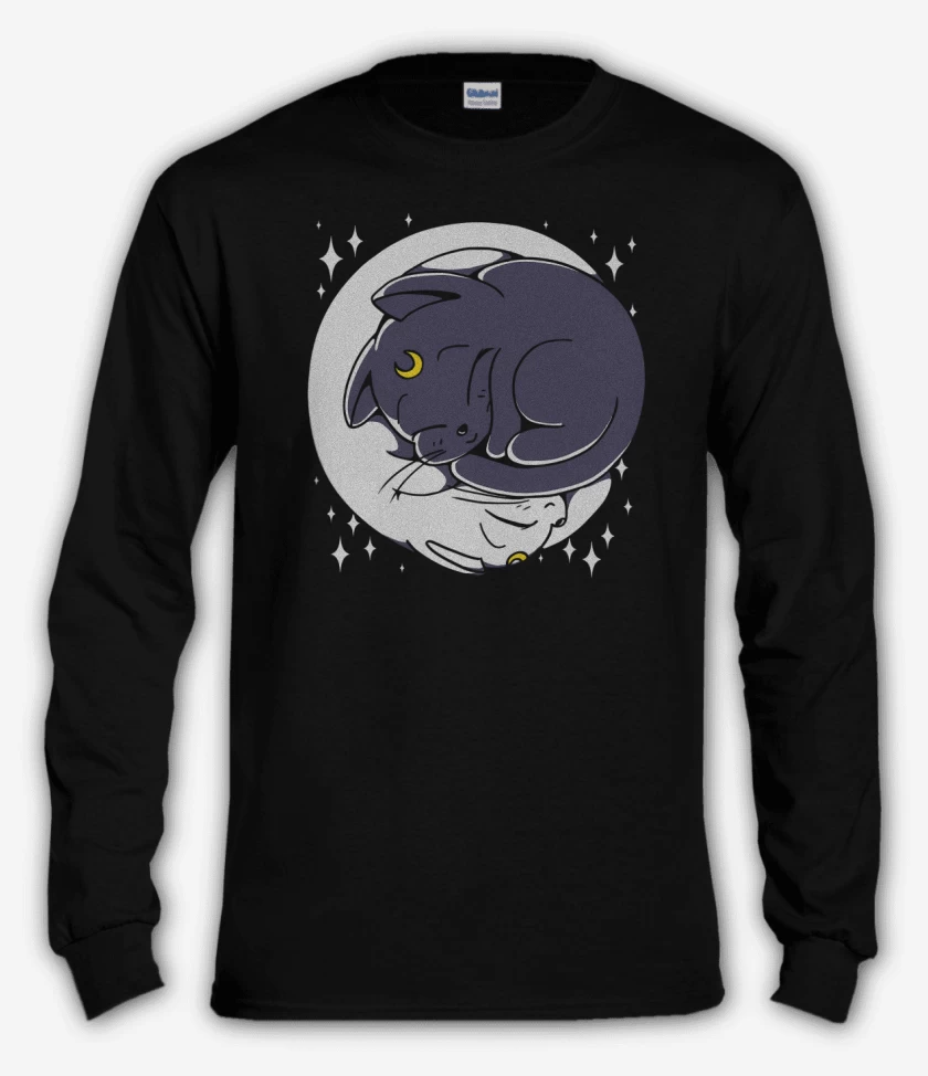 Polera manga larga Negro de Sailor Gatitos
