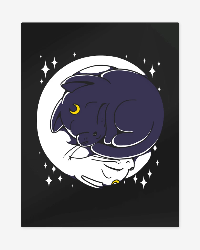 Print metalico Negro de Sailor Gatitos