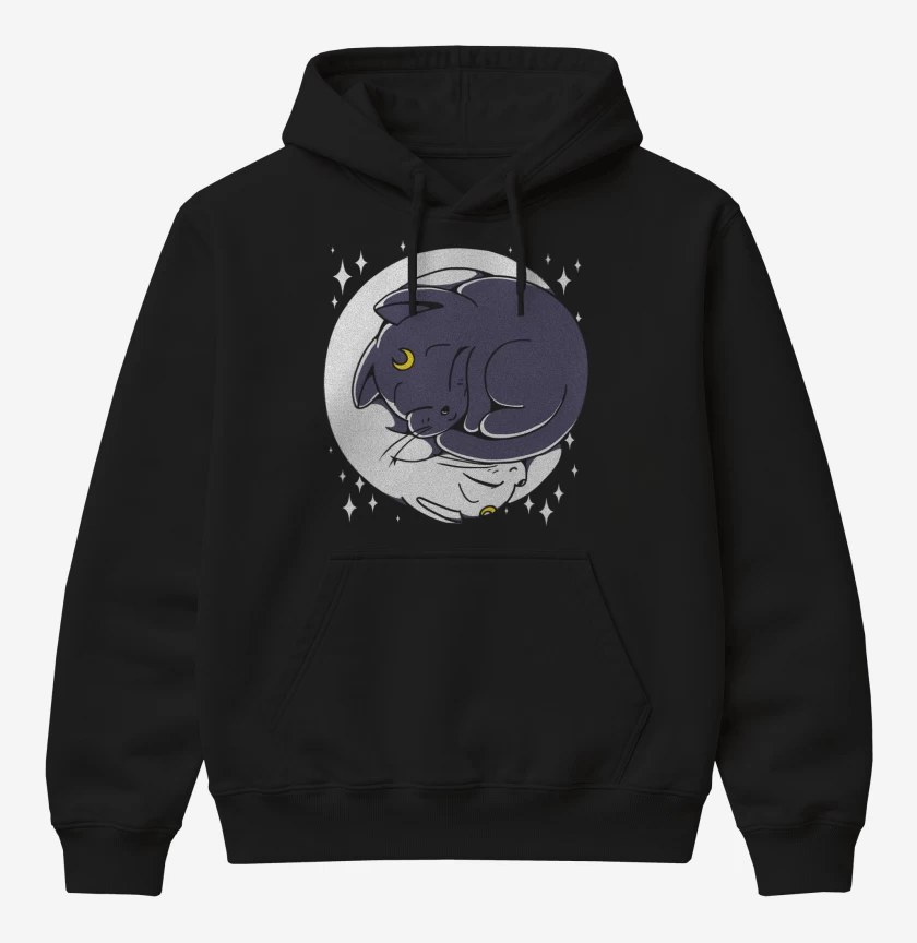 Poleron Canguro básico Negro de Sailor Gatitos